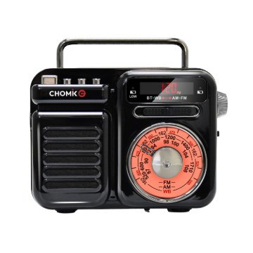Chomik Радіо Retro На Сонячних Батареях З Bluetooth та Повербанком 2000 ма·год, Чорне, RSC5459 - Home Club