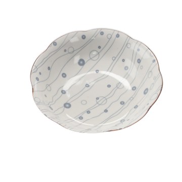 BackHome Living Кругла Фарфорова Миска 24 × 24 × 8,5 См, Різноманітні Взори, CAI0897 - Home Club