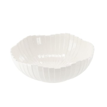 BackHome Living Кругла порцелянова салатниця розміром 25,5 × 25,5 × 8,5 см з хвилястим краєм, CAI1009 - Home Club