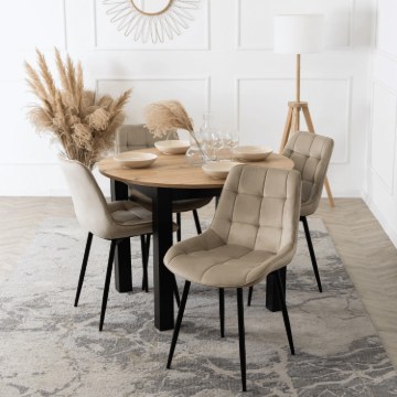 Mebel Elite Стул Chris, бежевый, велюровый, ME.CHRIS/BZ/CZ/V/K - Home Club