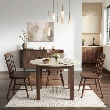 Mebel Elite Стіл Harry, розкладний, 102–142 см, травертин/горіх «Ніцца», W.HARRY/TRAW/ONI/S - Home Club