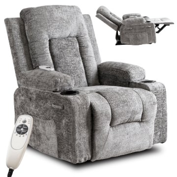 Mebel Elite Раскладной массажный кресло Box, серый велюр, ME.BOX/P/V/FW - Home Club