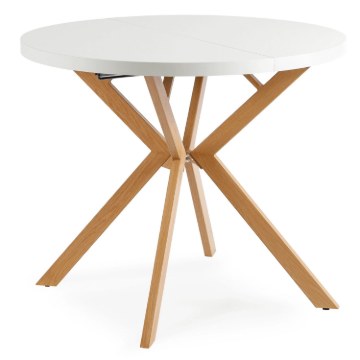 Mebel Elite Стіл Lugo, розкладний, 90–190 см, білий/дуб, ME.LUGO/B/DREW/S - Home Club