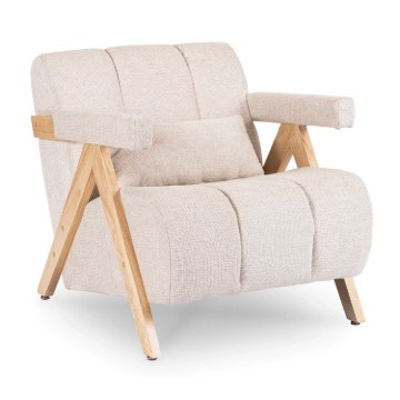 Mebel Elite Кресло Renato, бежевый/дуб, ME.RENATO/BZ/D/T/FW - Home Club