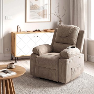 Mebel Elite Електричне масажне крісло-ліжко Fenix з функцією підйому, бежеве, ME.FENIX2/BZ/T/FW - Home Club