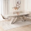 Mebel Elite Комплект: стіл Luigi 160–240 см, білий мармур/кашемір, та 4 стільці Torino кремового кольору, LUIGI/B/KASZ/S160-240/TORINO/KR/KASZ/T/Z4/K - Home Club, Зображення 5
