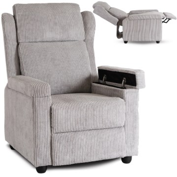 Mebel Elite Розкладне крісло Spencer, сіре, з вельветової тканини, ME.SPENCER/P/SZTR/FW - Home Club