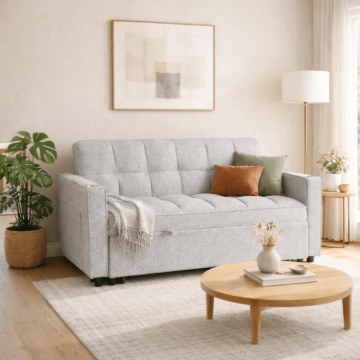 Mebel Elite Раскладной диван Aster 2 для сна, серый, ME.ASTER2/P/T/SOF - Home Club