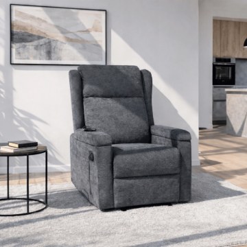 Mebel Elite Раскладной массажный кресло Sebastian, темно-серый, ткань, ME.SEBASTIAN/CZ/T/FW - Home Club