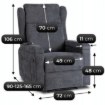 Mebel Elite Раскладной массажный кресло Sebastian, темно-серый, ткань, ME.SEBASTIAN/CZ/T/FW - Home Club, изображение 14