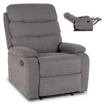 Mebel Elite Розкладне крісло Kobe, сіре, з тканинною оббивкою, ME.KOBE/P/T/FW - Home Club