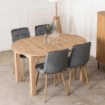 Mebel Elite Комплект: стіл Harry (102–142 см) з дуба Artisan та 4 стільці Fredy сірого кольору, W.HARRY/DA/S/FREDY/P/D/V/Z4/K - Home Club, Зображення 3