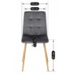 Mebel Elite Комплект: стіл Harry (102–142 см) з дуба Artisan та 4 стільці Fredy сірого кольору, W.HARRY/DA/S/FREDY/P/D/V/Z4/K - Home Club, Зображення 16