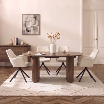 Mebel Elite Розкладний стіл Oval 180–220 см, горіх, ME.OVAL/O/S - Home Club