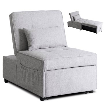 Mebel Elite Розкладне крісло Iberis 80 см для сну, сіре, ME.IBERIS/P/T/FW80 - Home Club
