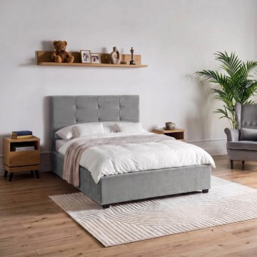 Mebel Elite Кровать 120x200 Tinga, велюровая, тёмно-серая, ME.TINGA/120/CP/V/LOZZPOJ - Home Club