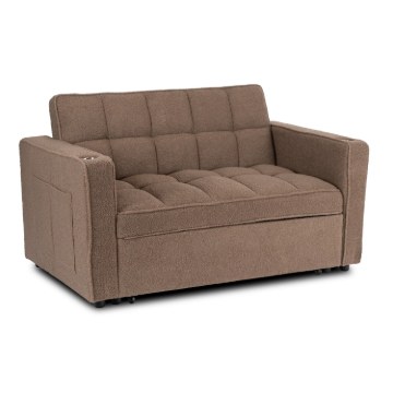 Mebel Elite Раскладное кресло Aster для сна, коричневое, из ткани «букле», ME.ASTER/BR/TB/SOF - Home Club
