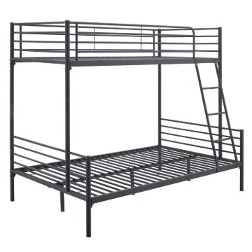 Mebel Elite Двоярусне ліжко Tres 90x200 для підлітків, чорне, 2-в-1, ME.TRES/90/120/CZ/LOZP - Home Club