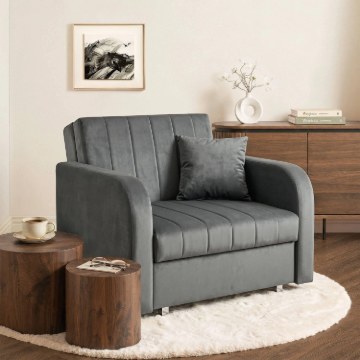 Mebel Elite Одномісне крісло для сну Vero, сіре, PPHUE.BASIA1/PAROS6/FW - Home Club