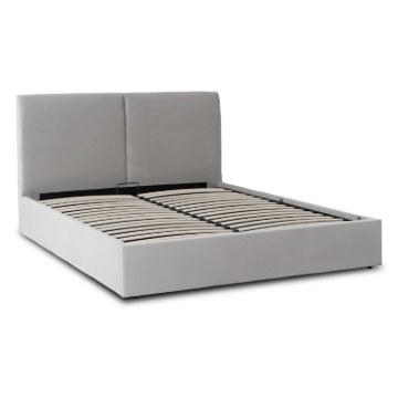 Mebel Elite Кровать 120x200 «Марсель» с ящиком для хранения, серая, велюровая, ME.MARSYLIA/120/P/V/LOZZPOJ - Home Club