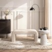 Mebel Elite Мягкая пуфика Delino кремового цвета из ткани «букле», ME.DELINO/KR/TB/FW - Home Club, изображение 2