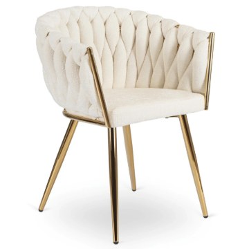 Mebel Elite Стул Capi кремового цвета, плетеный из ткани «букле», ME.CAPI/KR/ZL/TB/K - Home Club