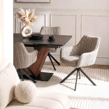Mebel Elite Вращающееся кресло Baja, коричневое, с тканью «букле», ME.BAJA/BR/CZ/TB/K - Home Club