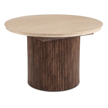 Mebel Elite Стіл Aurelio, розкладний, 120–160 см, травертин/горіх, ME.AURELIO/TRAW/O/S - Home Club