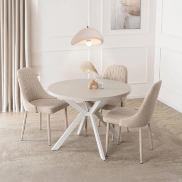 Mebel Elite Стол Lukas, раскладной, 100–250 см, цвет «Кашмир»/белый, ME.LUKAS/KASZ/B/S - Home Club