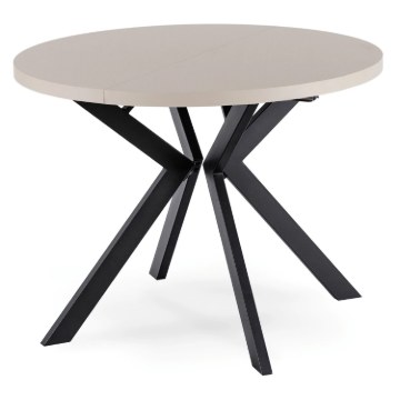 Mebel Elite Стіл Lukas, розкладний, 100–250 см, кашмір/чорний, ME.LUKAS/KASZ/CZ/S - Home Club