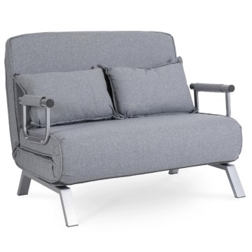 Mebel Elite Двухместное раскладное кресло Bart 2, серого цвета, ME.BART2/P/T/FW - Home Club