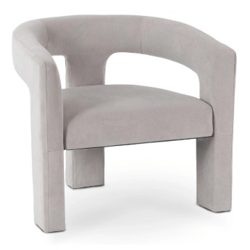 Mebel Elite Кресло для отдыха Lille, серое, велюровое, ME.LILLE/P/V/FW - Home Club