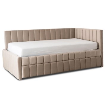 Mebel Elite Ліжко 120x200 Villemo, бежеве, велюрове, ME.VILLEMO/120/90/BZ/V/LOZWYS - Home Club