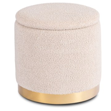 Mebel Elite Мягкий пуф Carnos, бежевый, из ткани «букле», ME.CARNOS/BZ/TB/PUF - Home Club