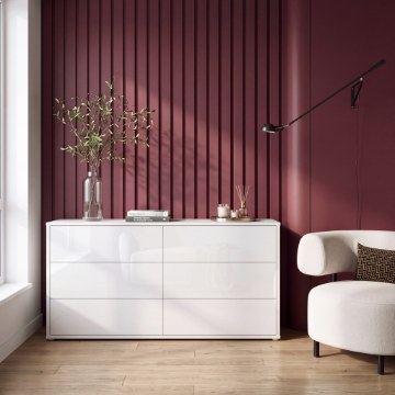Forte Шафа 155 см Sophistispace Білий/Білий глянцевий, ACSK226-C87 - Home Club
