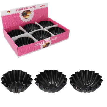 Chomik Форма Для Булочок Fi 9,5 См 1 Шт. З Захисним Покриттям Non-Stick Чорний Мікс Взорів, SNB3610 - Home Club