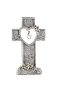 Chomik Фігура «Хрест З Серцем» З Світлодіодним Підсвічуванням, 18 × 10,5 × 30,5 См, DED1642 - Home Club