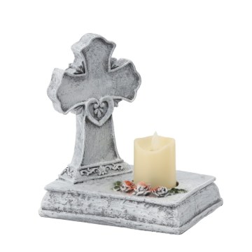Chomik Фігура Хрест Зі Свічкою Led 22,5 X 14 X 21,5 См, DED8769 - Home Club