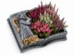 Chomik Цементний Квітник Для Кладовища - Книга Темно-Сірий - Золотий 23 X 19 X 7,5 См, DED8936 - Home Club