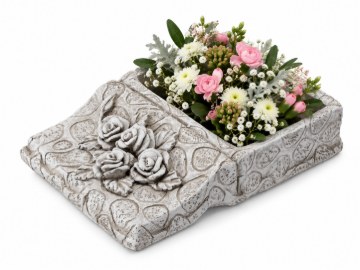 Chomik Цветочный Горшок Из Цемента - Книга С Цветами, Серый, 23,5 X 17 X 5 См, DED8875 - Home Club