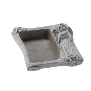 Chomik Цементна Кладбіщна Горщик - Книга З Ангелом Сіра 25 X 18,5 X 9,5 См, DED8868 - Home Club