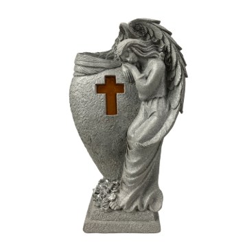 Chomik Фігура Стоячого Ангела З Світлодіодним Підсвічуванням, 13 × 8 × 23 См, З Вазоном Для Квітів, DED3914 - Home Club