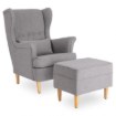 Mebel Elite Кресло для отдыха Evan 2 с подставкой для ног, серого цвета, ME.EVAN2/JP/D/T/FWPD - Home Club