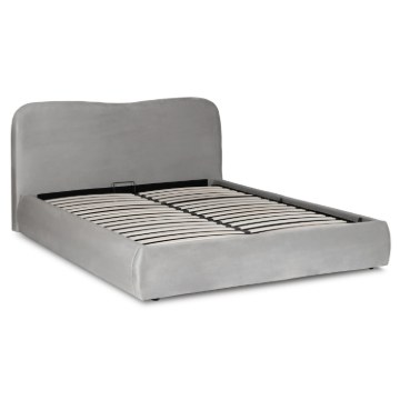 Mebel Elite Кровать 140x200 Bristol с ящиком для вещей, серая, велюровая, ME.BRISTOL/140/P/V/LOZZPOJ - Home Club