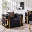 Mebel Elite Кресло Pallazo 1S, чёрный/золотой, ME.PALLAZO1S/CZ/ZL/V/FW - Home Club, изображение 2