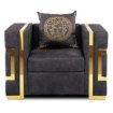 Mebel Elite Кресло Pallazo 1S, чёрный/золотой, ME.PALLAZO1S/CZ/ZL/V/FW - Home Club, изображение 3