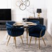 Mebel Elite Стул Capi темно-синего цвета, плетеный, с велюровой обивкой, ME.CAPI/GR/ZL/V/K - Home Club, изображение 2