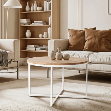 Mebel Elite Столик Hantel «Золотой дуб»/«Белый», ME.HANTEL/DZ/B/L - Home Club