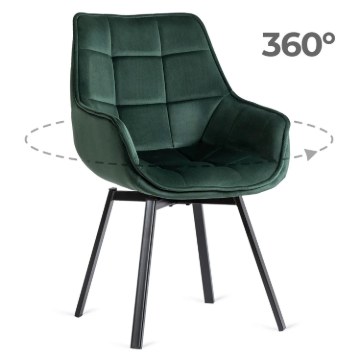Mebel Elite Вращающееся кресло Luna, зеленое, велюровое, ME.LUNA/Z/V/K - Home Club