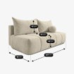 Mebel Elite Раскладной диван Saria кремового цвета из велюра, COM.CLOUD/MONOLITH02/SOF - Home Club, изображение 8